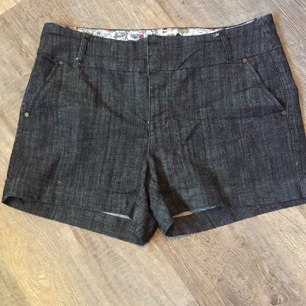 One5One Black Jean Trouser Shorts
